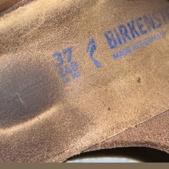 Birkenstock Arizona Soft Footbed Metallic Rose Gold 37 US 6.5 Narrow Sandals - Picture 4 of 5